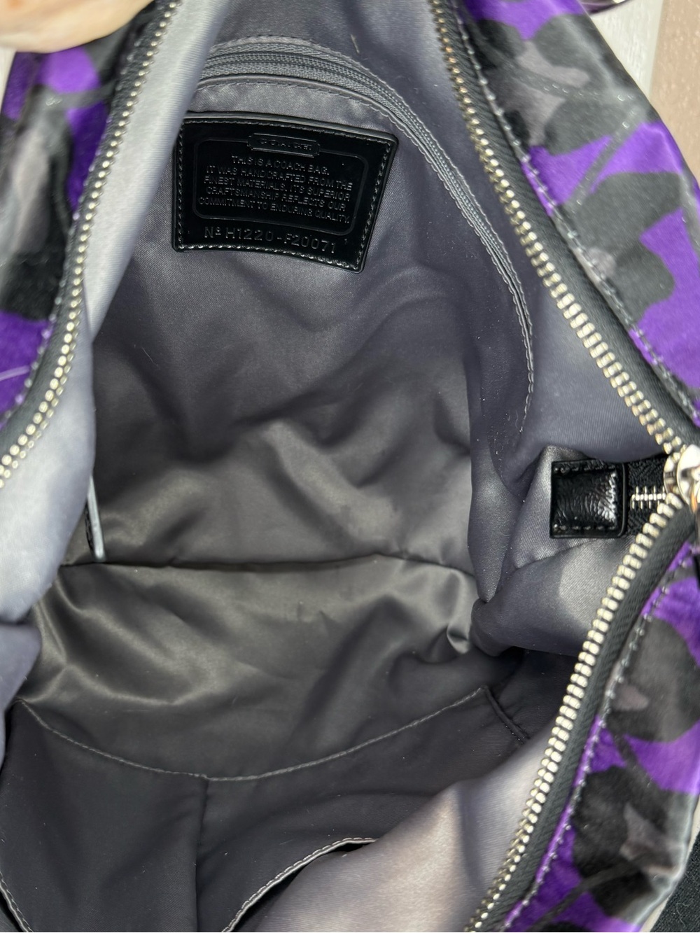 COACH POPPY OCELOT PURPLE DAISY GLAM GLITTER TOTE BAG - Picture 6 of 16